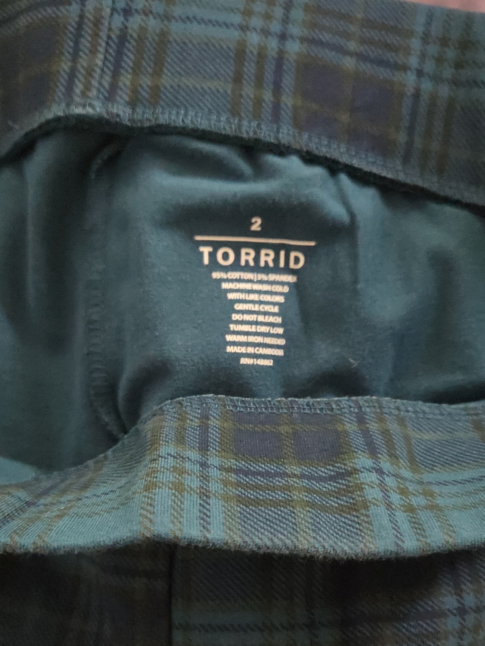 torrid Blue Plaid Legging With Pockets